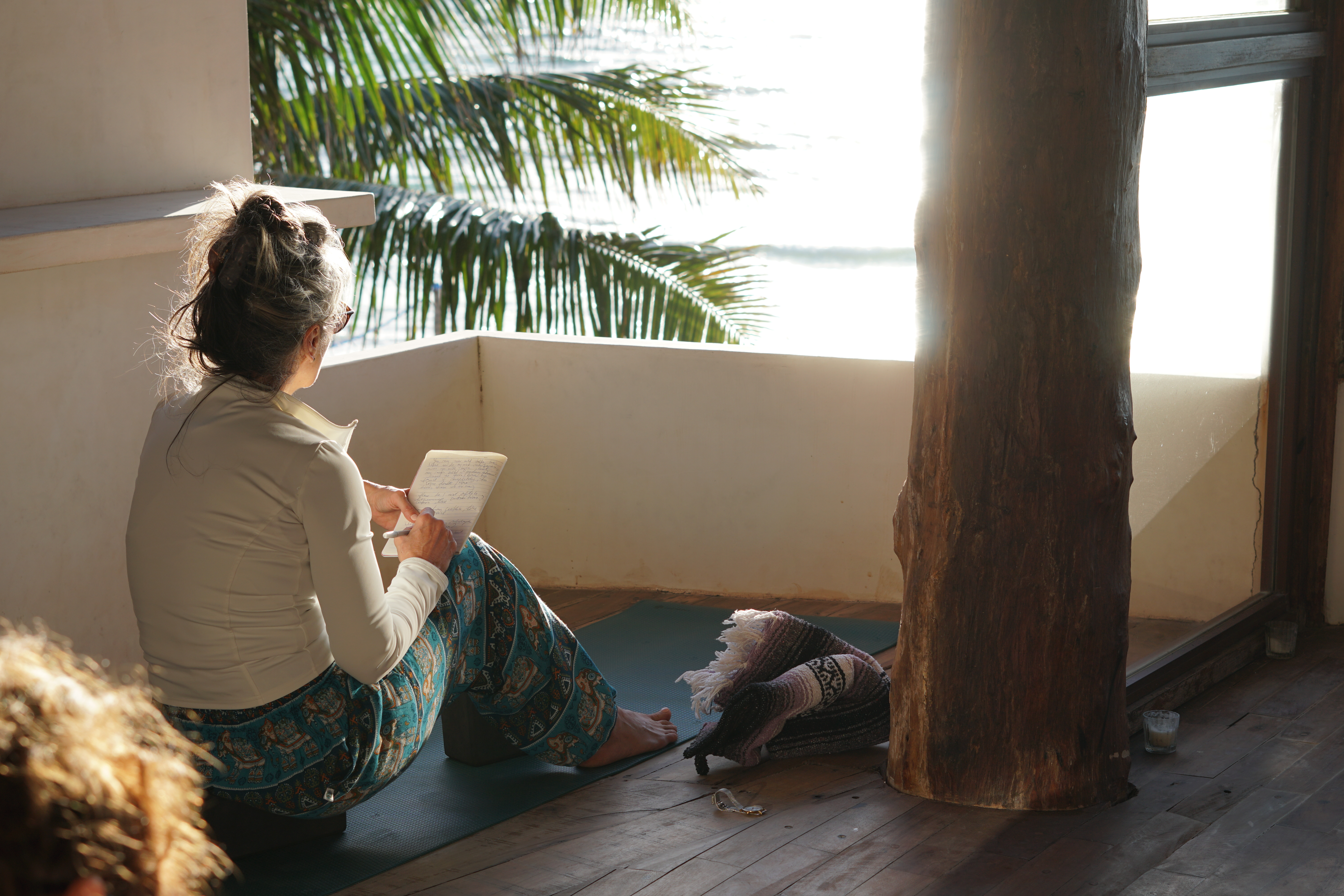 Journaling by the ocean