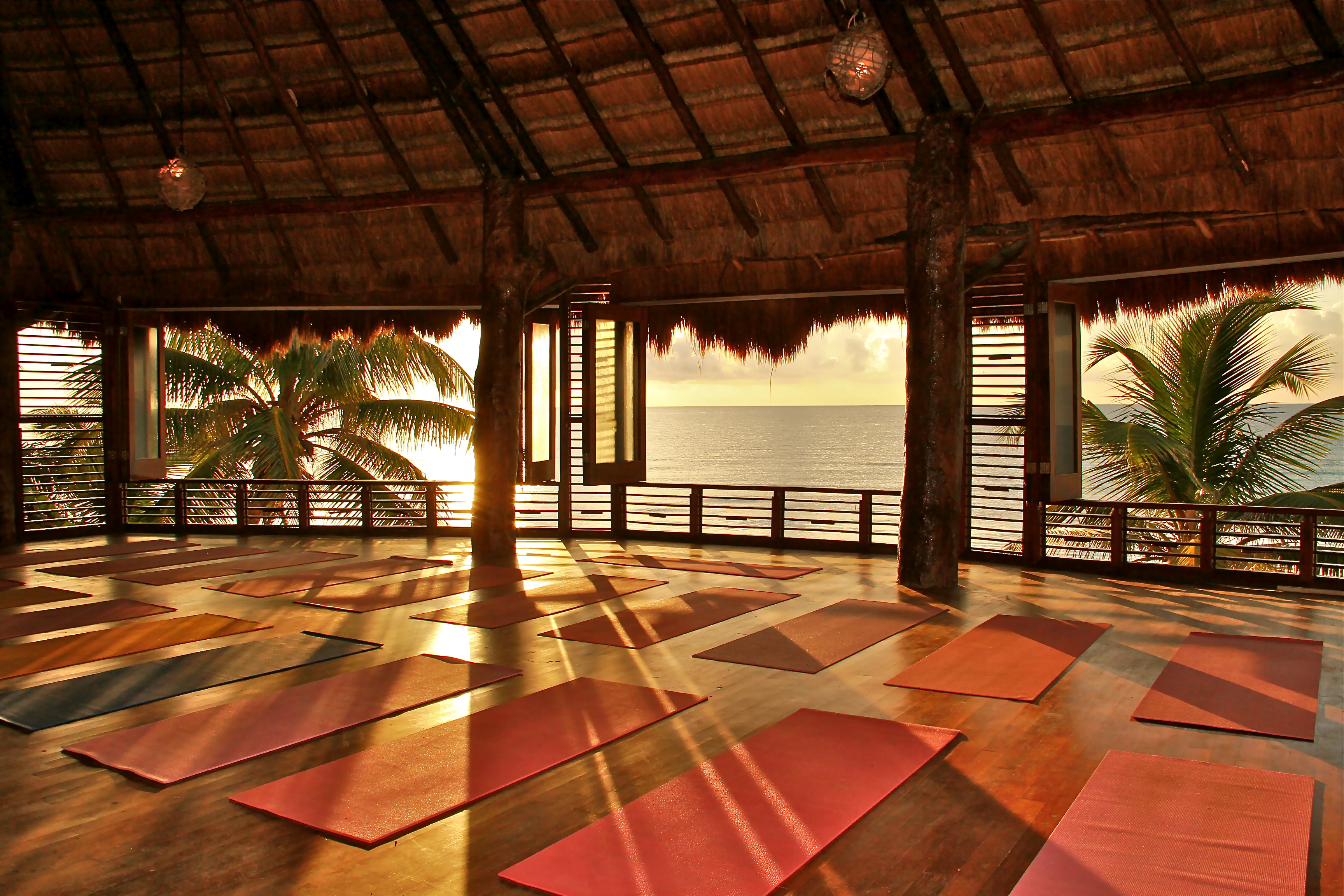 Yoga at the beachfront shala